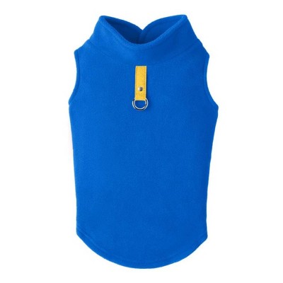 Gooby Fleece Vest Dog Sweater Deep Blue, Large