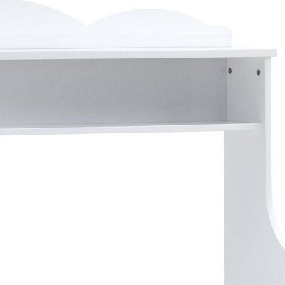 Meyer White Wood Desk Hutch with Storage Drawer