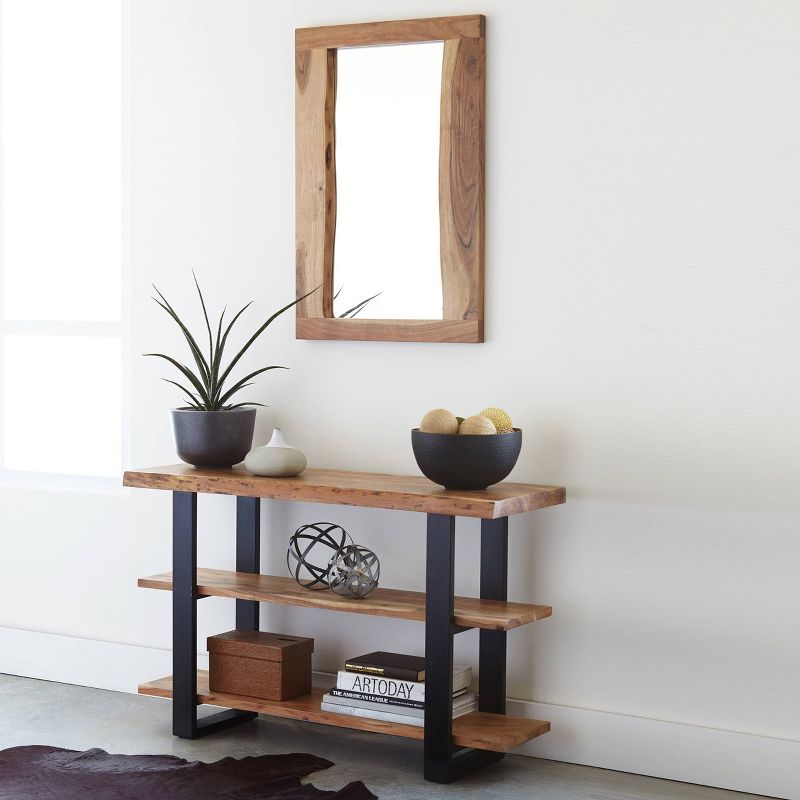 Alpine Live Edge Wood Media Console Table Natural - Alaterre Furniture, 5 of 6