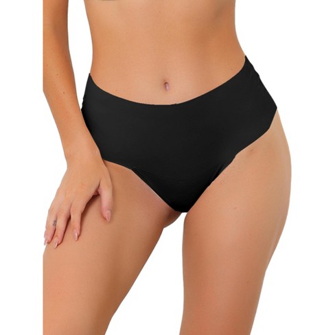 Allegra K Women's Unlined Tummy Control Breathable G-string Cheeky Thongs  Black X-large : Target