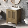 NicBex Bathroom Vanity with/without Ceramic Sink,1 Door&1 Drawer,Solid Wood Frame Bathroom Storage Cabinet,No Faucet Included.Natural - 2 of 4