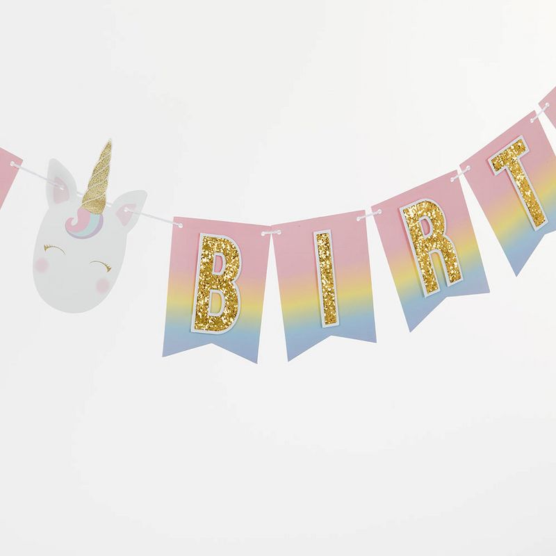 Kate Aspen Gold Glitter Unicorn Happy Birthday Decor Kit | 00204PK, 5 of 10