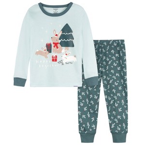 Gerber Toddler Girls Snug Fitting Pajama Set, Holiday Bunny, 5T - 1 of 4