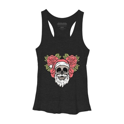 Women's Design By Humans Christmas with flowers Illustration By rukurustudio Racerback Tank Top