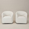 KINWELL Boucle Upholstered Swivel Barrel Armchair (Set of 2) - 3 of 4