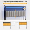 Karl Home Twin Full Queen King Size Headboard, Adjustable Upholstered Headboard with 3 Tier Shelves and Pegboard with Charging Stations and LED Lights - 4 of 4