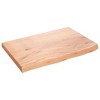 vidaXL Wall Shelf Light Brown 23.6 in.x15.7 in.x(0.8 in.-1.6 in.) Treated Solid Wood Oak - 2 of 4