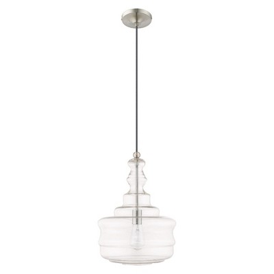 Brushed Nickel Clear Glass Mini Pendant Light