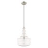 Livex Lighting Art Glass 1 - Light Pendant in  Brushed Nickel - 2 of 4