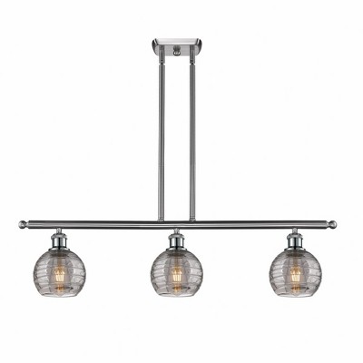 Athens Deco Swirl - 3 Light Island In Industrial Style-9 Inches Tall and 36 Inches Wide