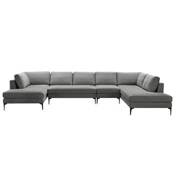 4pc Eva Fabric Double Chaise Sectional - Abbyson Living