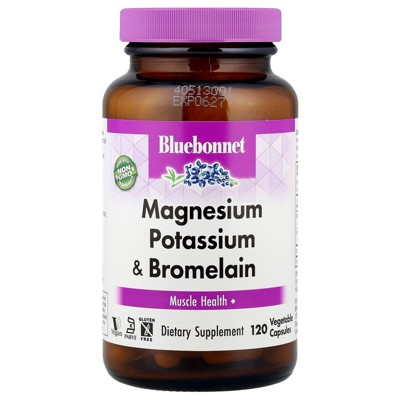 Bluebonnet Nutrition Magnesium Potassium & Bromelain, 120 Vegetable Capsules
