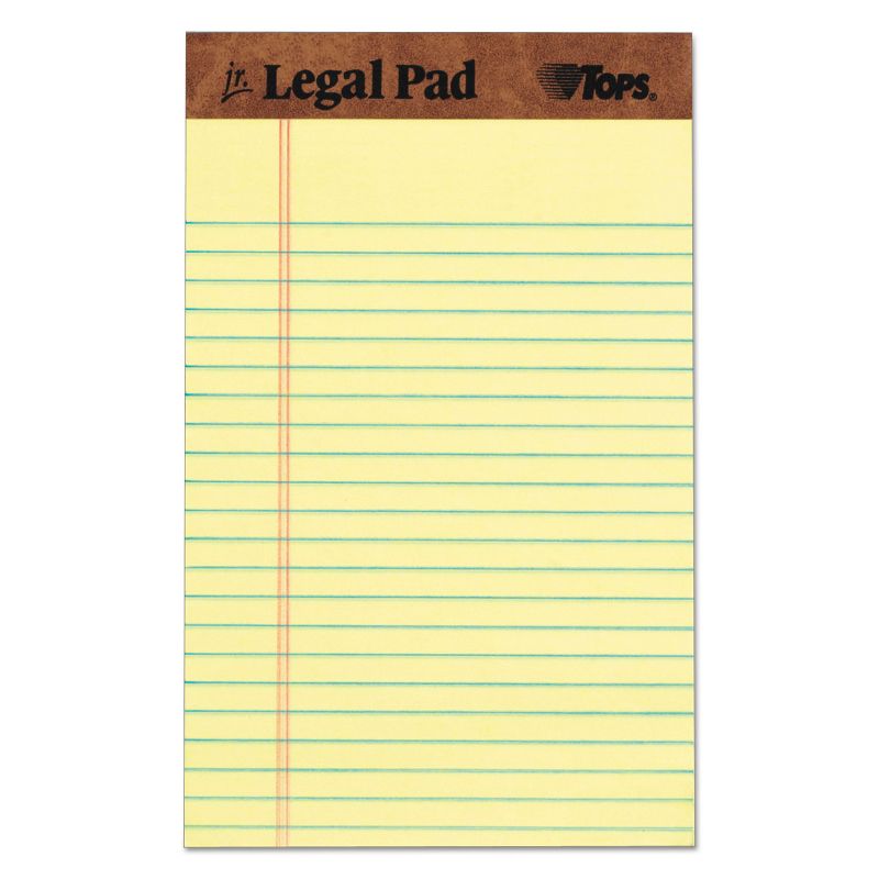 TOPS "The Legal Pad" Ruled Perforated Pads 5 x 8 Canary 50 Sheets Dozen 7501, 1 of 6