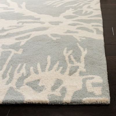 Bella 2' x 3' Gray and Ivory Hand-Tufted Wool Area Rug