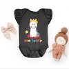 The Juniper Shop Mini Smiley Unicorn Distressed Flutter Sleeve Bodysuit - 3 of 4