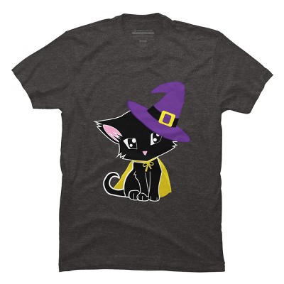 Men's Design By Humans Halloween Cat By AdrianaOliveira T-Shirt