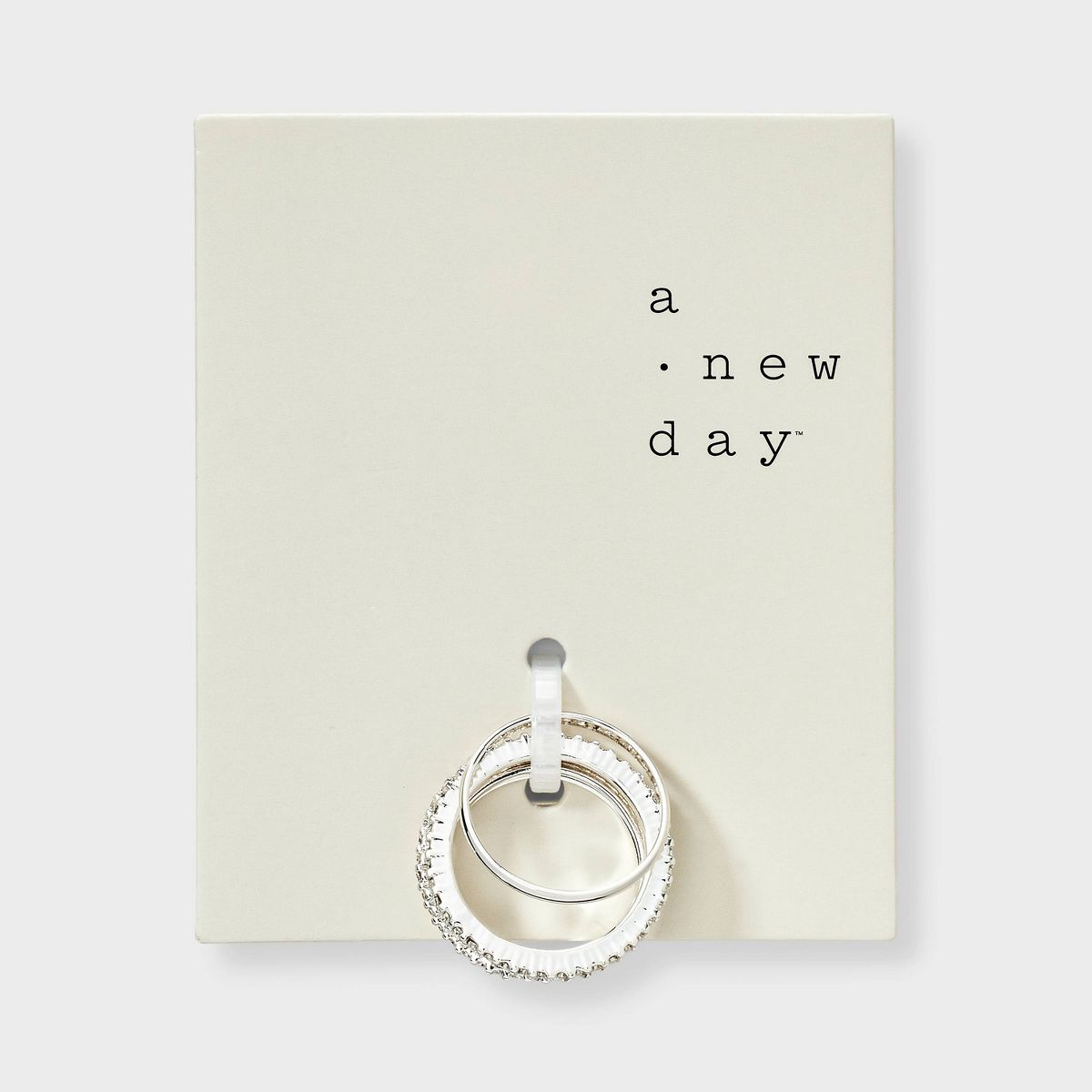 Rhodium Ring Set 5pc - A New Day™ Silver - thumbnail 2