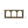 HomeRoots 77" Brown Solid Wood Distressed Console Table With Arch Detailing - 3 of 4