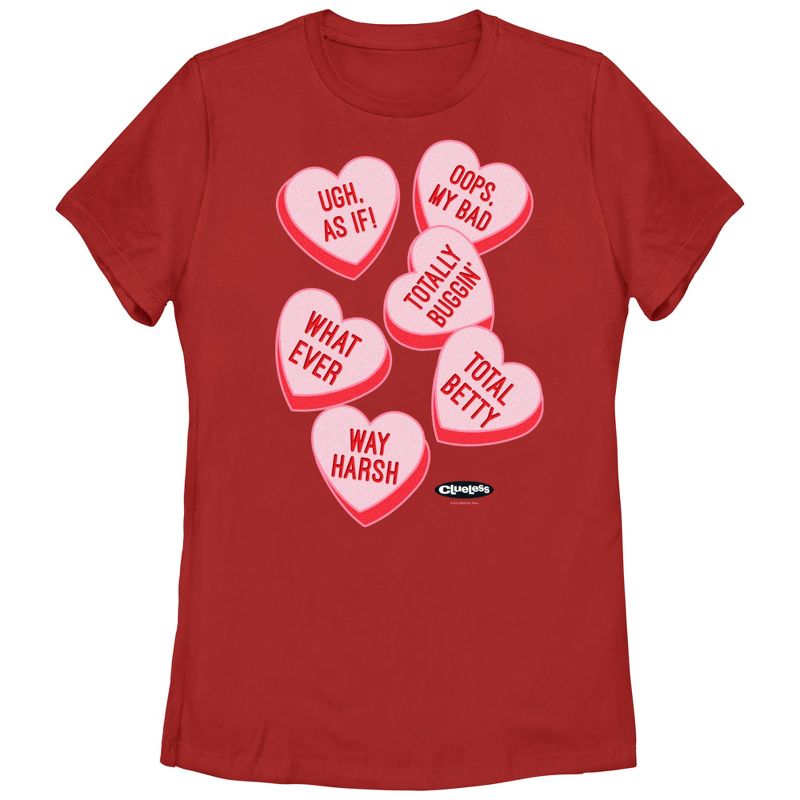 Women's Clueless Candy Hearts T-Shirt, 1 of 5