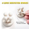 JANSNO 6Pcs Silicone Self-Adhesive Waterproof Wall Hooks for Keys, Plugs, Bathroom/Kitchen/Living Room/Office - 4 of 4