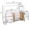 63" Sideboard Buffet Cabinet, Modern Coffee Bar Cabinet with Wine Rack, Wooden Media Console Table, Kitchen Pantry Cabinet for Living Room Kitchen - 2 of 4