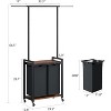 Sorter Hamper with Hanging Rack & Shelf, Rolling Cart with Lockable Wheels, Basket Organizer for Laundry Room Bedroom Bathroom - 2 of 4