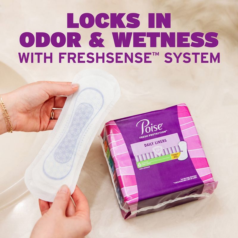Poise Daily Incontinence Panty Liners - Very Light Absorbency, 5 of 10