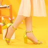 Allegra K Women's Satin Open Toe Ankle Strap Chunky Sandals - 2 of 4