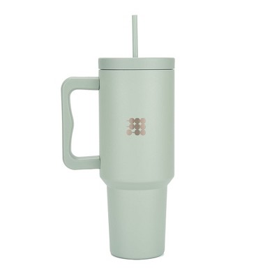 Cubitt Insulated Stainless Steel 40 oz Tumbler with Handle and Straw Lid, Cupholder friendly