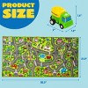 Joyfy Kids Car Play Rug for Playroom, Durable Toddler Car Track Play Mat Rug, Car Carpet with 12 Pull-Back Vehicle Set - City Pretend Play - 2 of 4