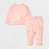 Baby Girls' 3pc Disney Minnie Mouse Fleece Top & Bottom Set - Pink - 2 of 4