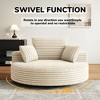 55 inch Beige Corduroy Foam Single Swivel Chair for Living Room and Bedroom - 4 of 4
