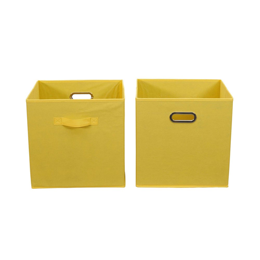 Photos - Clothes Drawer Organiser Household Essentials 2pc 12" x 13" Fabric Storage Bin Set Golden Yellow