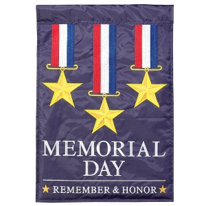 Magnolia Garden Memorial Day Medals 13 x 18 Inch Polyester Garden Flag - 1 of 2