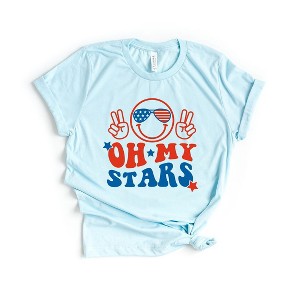 Simply Sage Market Women's Oh My Stars Smiley Face  Short Sleeve Graphic Tee - 1 of 4