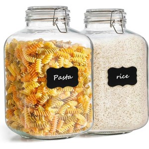 5-liter rice storage container, glass jar with airtight lid; 1.3-gallon Mason jar; large capacity storage jar with lid. - 1 of 4