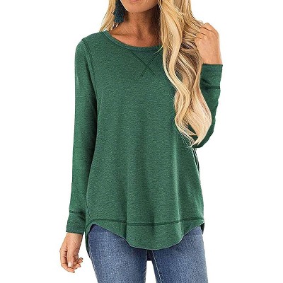 Haute Edition Women'S Cross Stitch Loose Fit Long Sleeve Tee With Plus