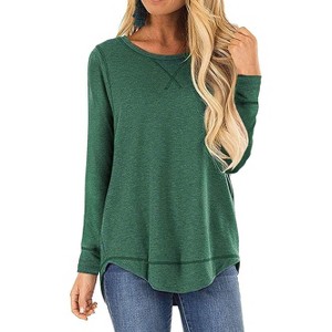 Haute Edition Women'S Cross Stitch Loose Fit Long Sleeve Tee With Plus - 1 of 1