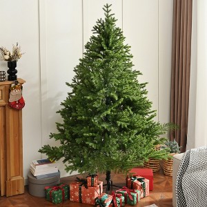 7FT Premium Spruce Holiday Christmas Tree, Artificial Pine Full Xmas Tree with Foldable Metal Stand for Home - 1 of 4