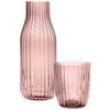 Elle Decor Ribbed Bedside Water Carafe with Tumbler Set, Ribbed Glass Pitcher and Matching Drinking Glass Doubles as Lid, 39-Ounce - 2 of 4
