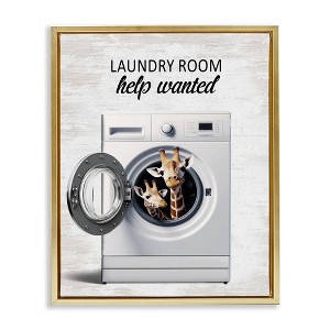 Stupell Industries Laundry Room Help Wanted, Gold, 25" x 31" - 1 of 4