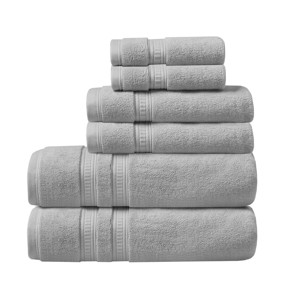 Photos - Towel Beautyrest 6pc Plume Cotton Feather Touch Antimicrobial Bath  Set Gray - Beautyr 