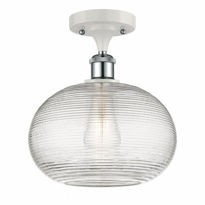 Ithaca - 1 Light Semi-Flush Mount In Industrial Style-10.75 Inches Tall and 10 Inches Wide