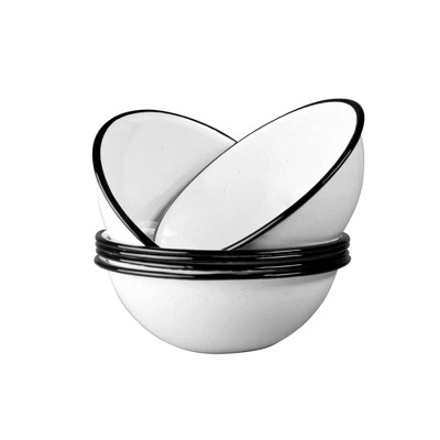Cinsa 6 Piece Bowl Set, 7 Inch, 1 Qt, Enamelware Steel Bowls for Indoor & Outdoor, Durable and Reusable. Suitable for Oven