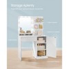 Vanity Desk with LED Mirror & Power Outlets, 35.4 Inch Makeup Table with Drawer, Cabinet & 3 Shelves, Charging Station for Bedroom, Cloud White - 4 of 4