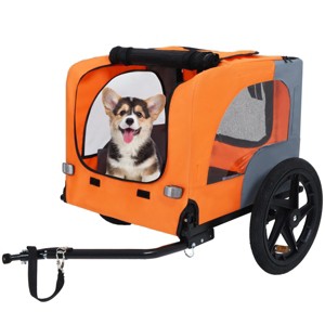 LAOTIES Foldable Dog Bike Trailer for Small Dogs And Cargo,Heavy Duty Dog Carrier with 16" Wheels,Hitch - 1 of 4