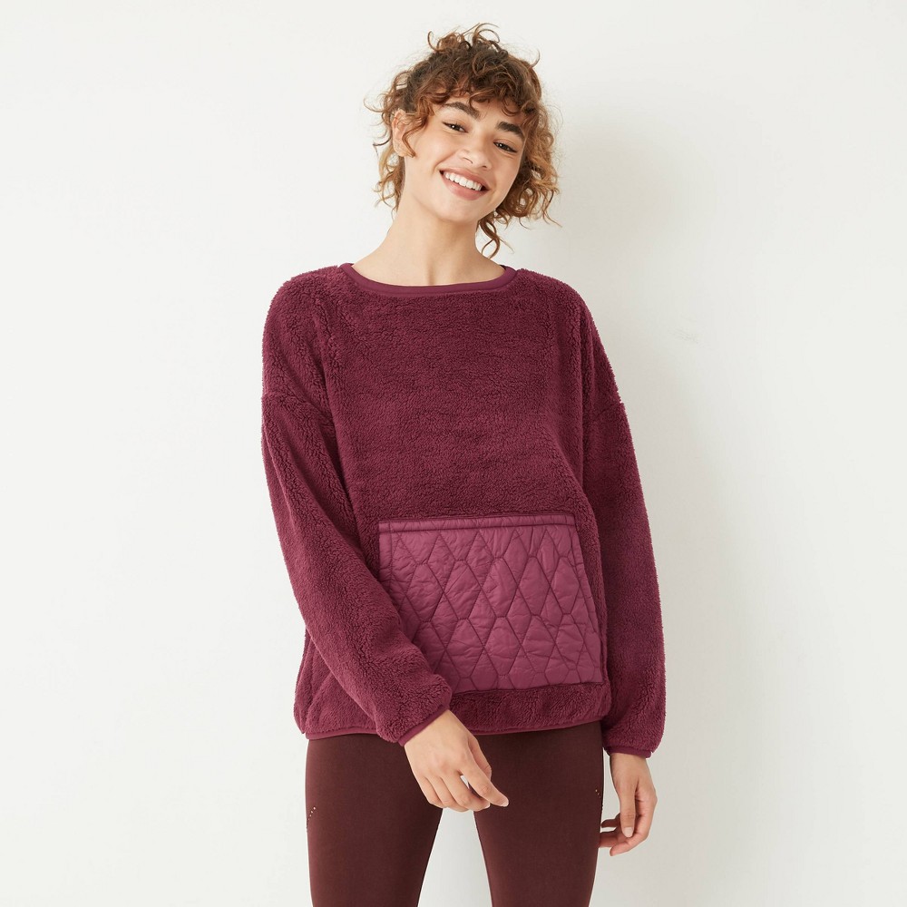 Women's High Pile Sherpa Pullover - JoyLab Port S