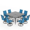 EROMMY 9 Piece Patio Dining Set, Outdoor Dining Table And Chairs Set For 8,Patio Furniture Set For Deck, Backyard, Lawn, Poolside, Brown/gray/blue - 3 of 4