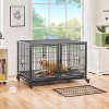Yaheetech 42.5" W Rolling Dog Crate for Small Dogs, Black - 2 of 4