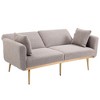 VYNXARIA Velvet Sofa ,Accent sofa,loveseat sofa with metal feet,Grey Teddy - 3 of 4
